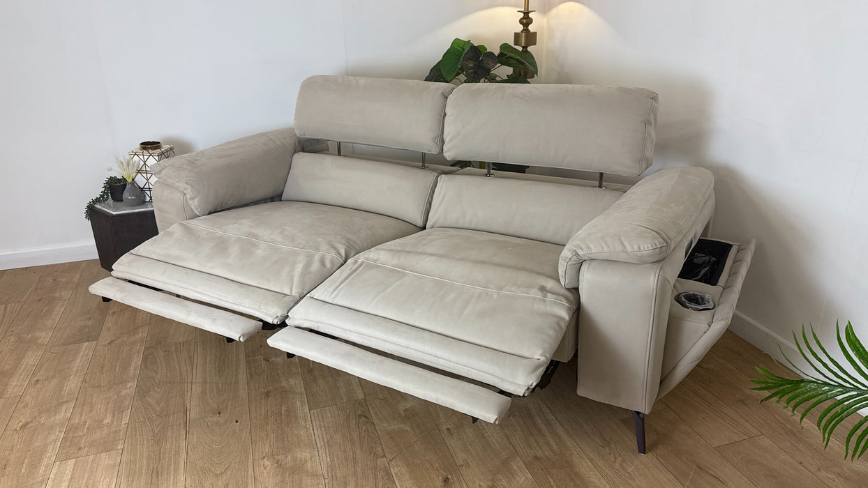 Sofology The Fratelli 2.5 Seater Recliner Sofa in Lifestyle Nubuck Feel Fabric Stone