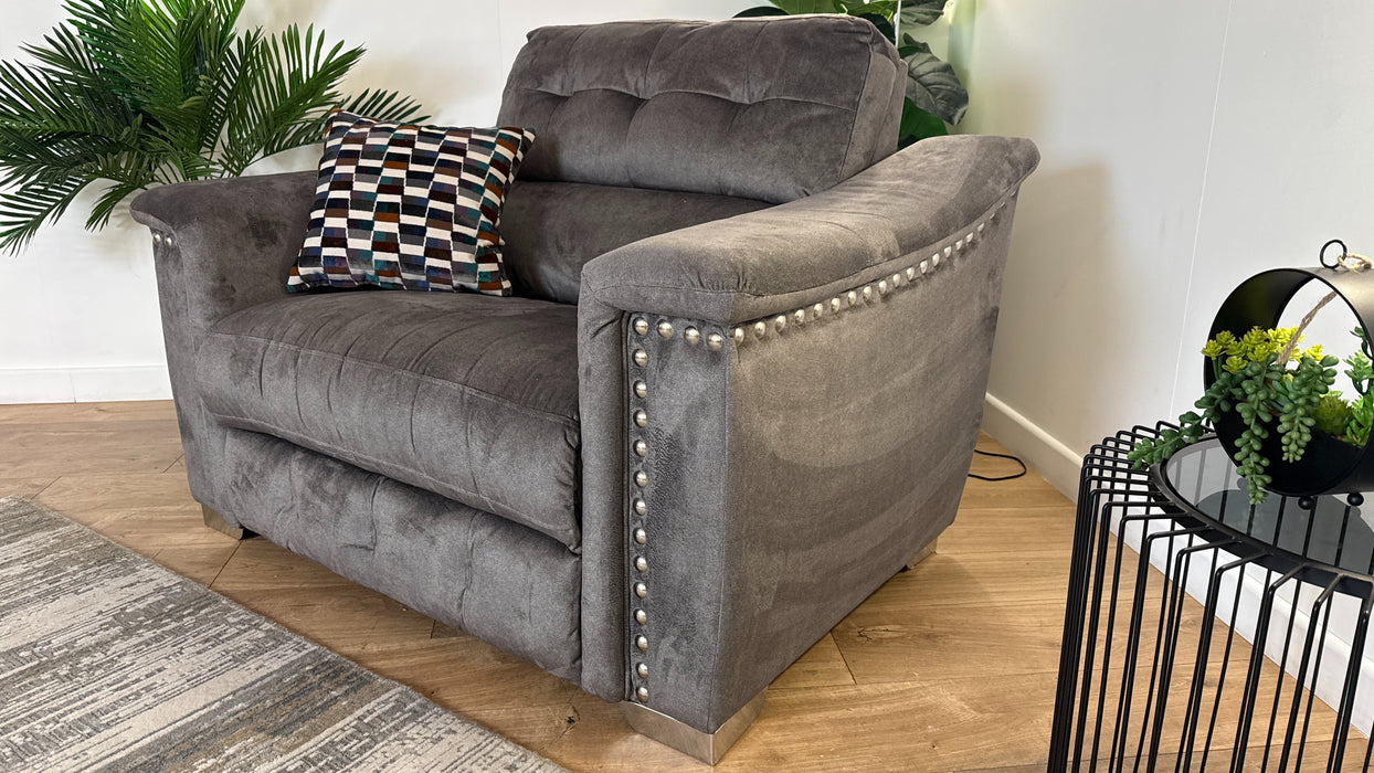 DFS The New Hollywood Fabric Recliner Chair in Mory Grey