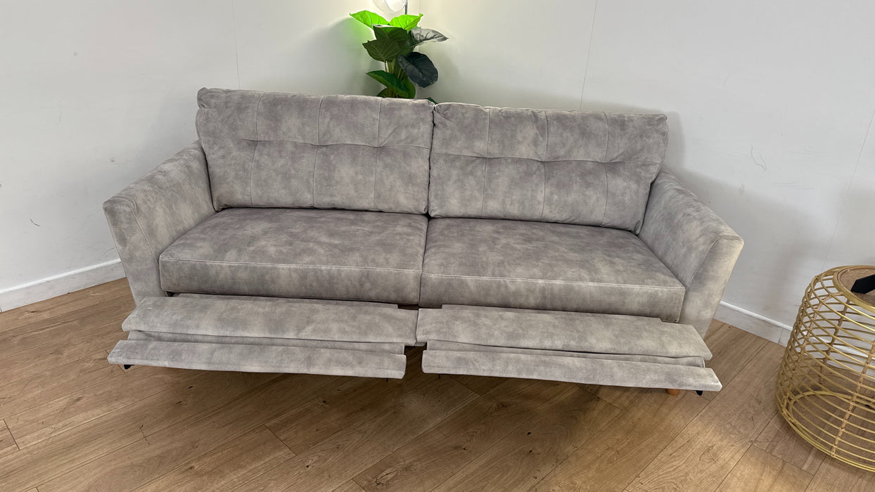 DFS The Studio 3 Seater Motion Fabric Sofa in Velvet Silver
