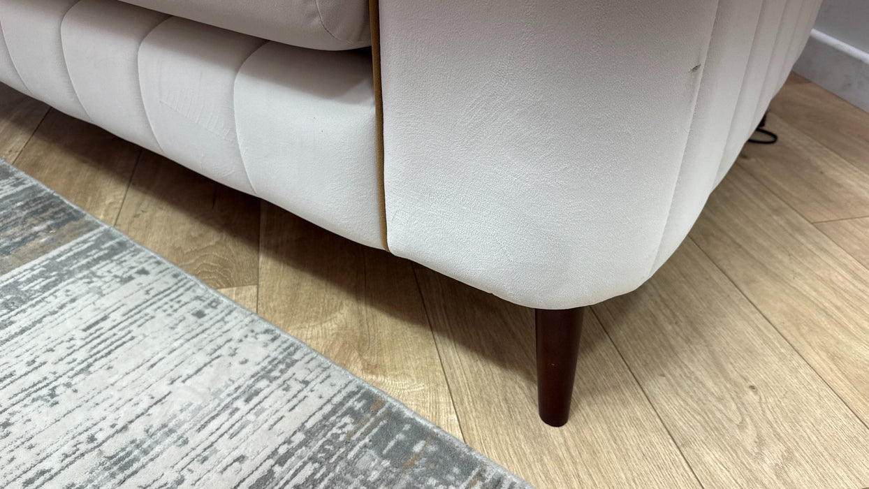 Sofology Remy Fabric Loveseat in Super Matt Velvet Ecru Mix