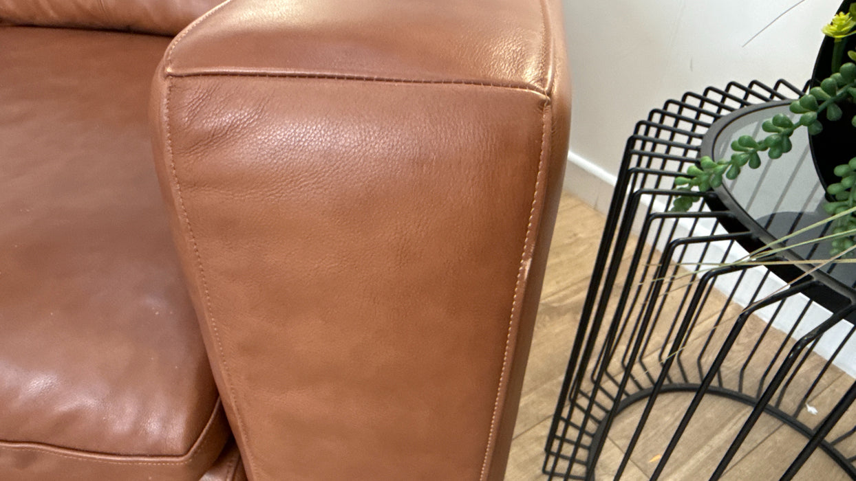 Sofology Retreat Leather 4 Seater in Relaxed Soft Tan Mix