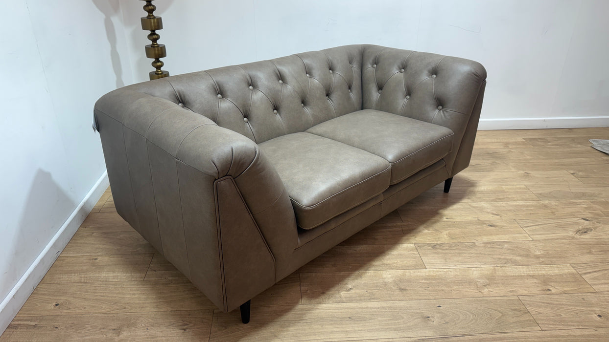 Sofology Bridgerton Leather 2 Seater in Relaxed Natural Grain Taupe Mix