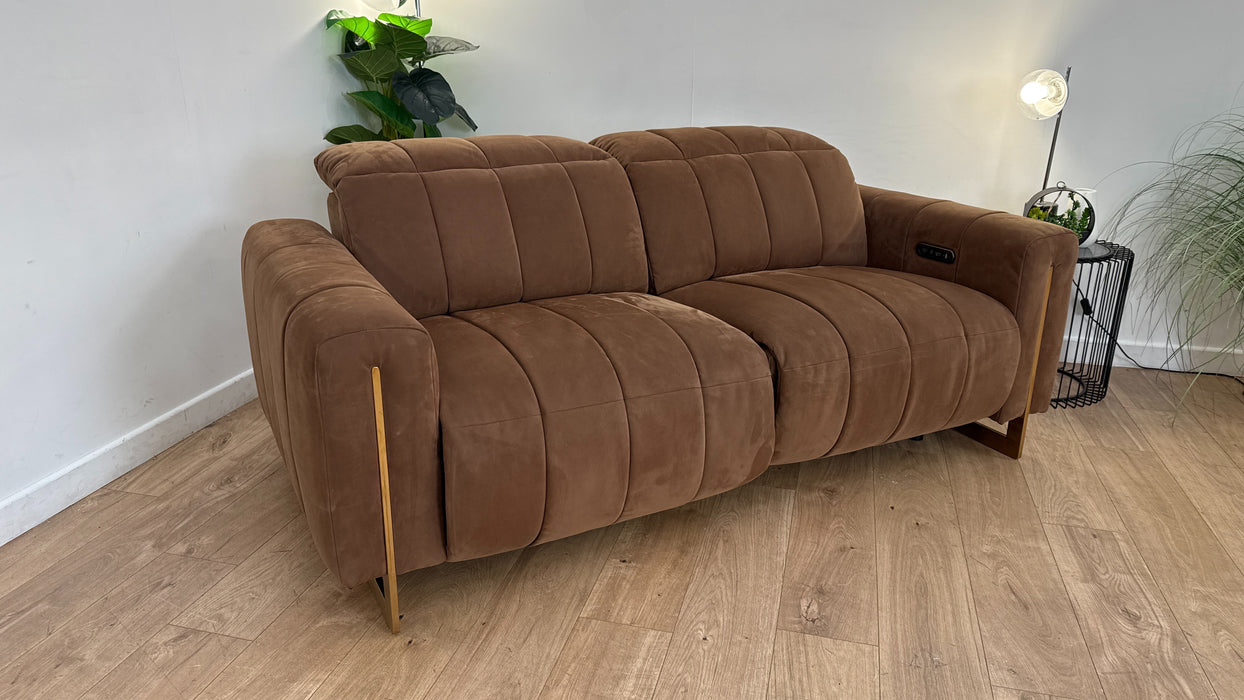 Sofology The Paramount Fabric 2.5 Seater Power Recliner/Headrest in Lifestyle Nubuck Feel Pecan