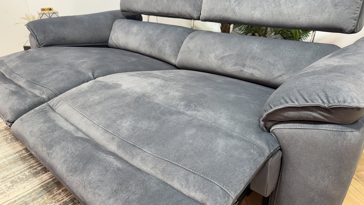 Sofology Hugo Fabric 2.5 Seater Power Recliner/Headrest in Lifestyle Flecked Charcoal