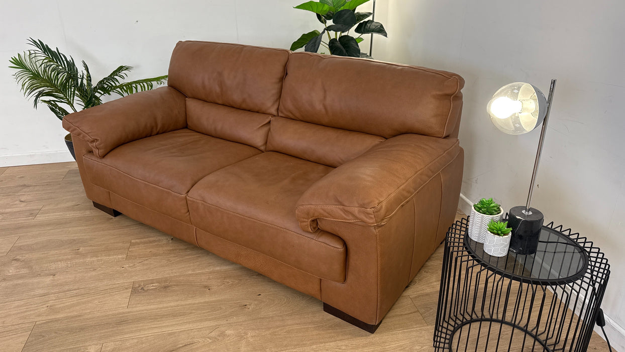 Santino 2 Seater - Leather Sofa - Apollo Tan