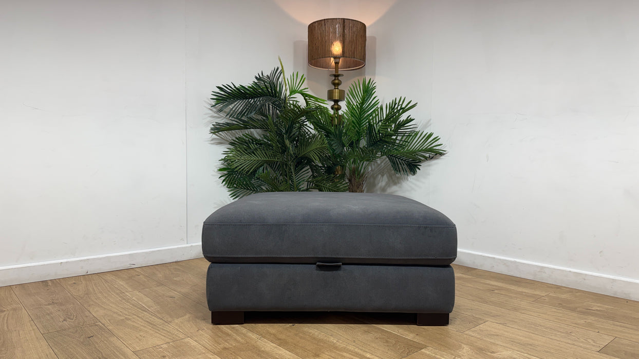 Sofology Portland Fabric Storage Footstool in Lifestyle Flecked Charcoal
