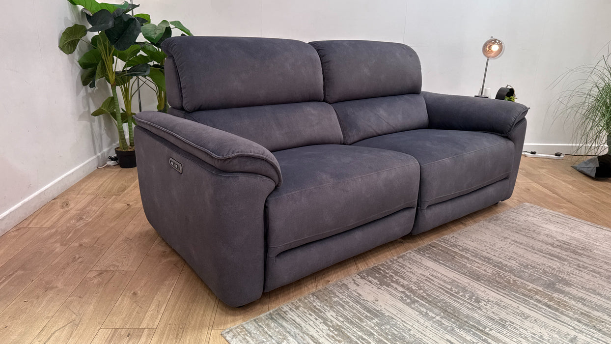 Sofology Hugo Fabric 2.5 Seater Power Recliner/Headrest in Lifestyle Flecked Charcoal