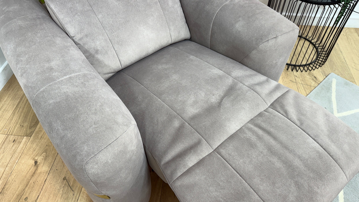 Sofology Lumiere Fabric Chair Power Recliner/Headrest in Lifestyle Flecked Nutmeg