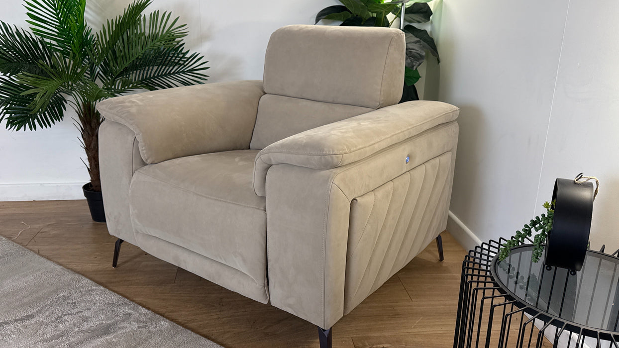 Sofology The Fratelli Recliner Chair in Lifestyle Nubuck Feel Fabric Stone