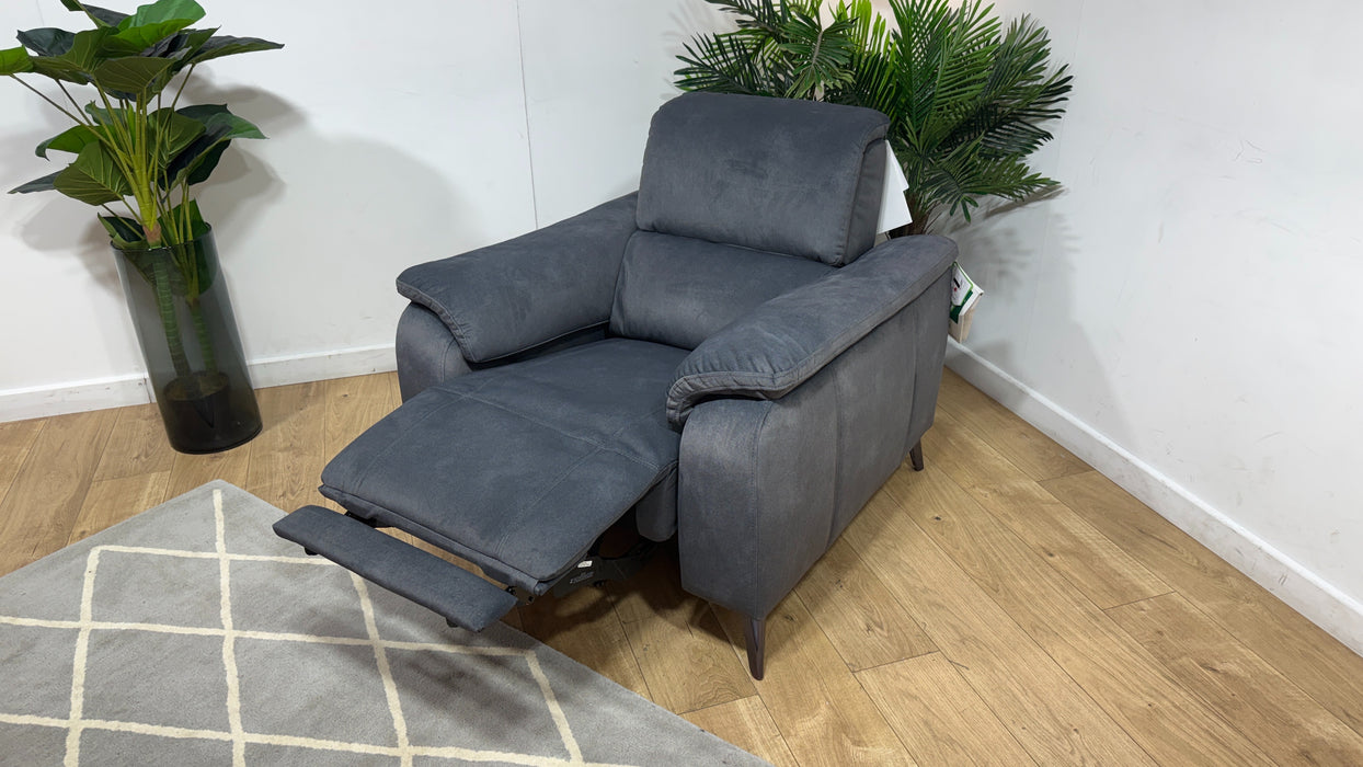 Sofology Bailey Fabric Chair Power Recliner in Lifestyle Flecked Charcoal