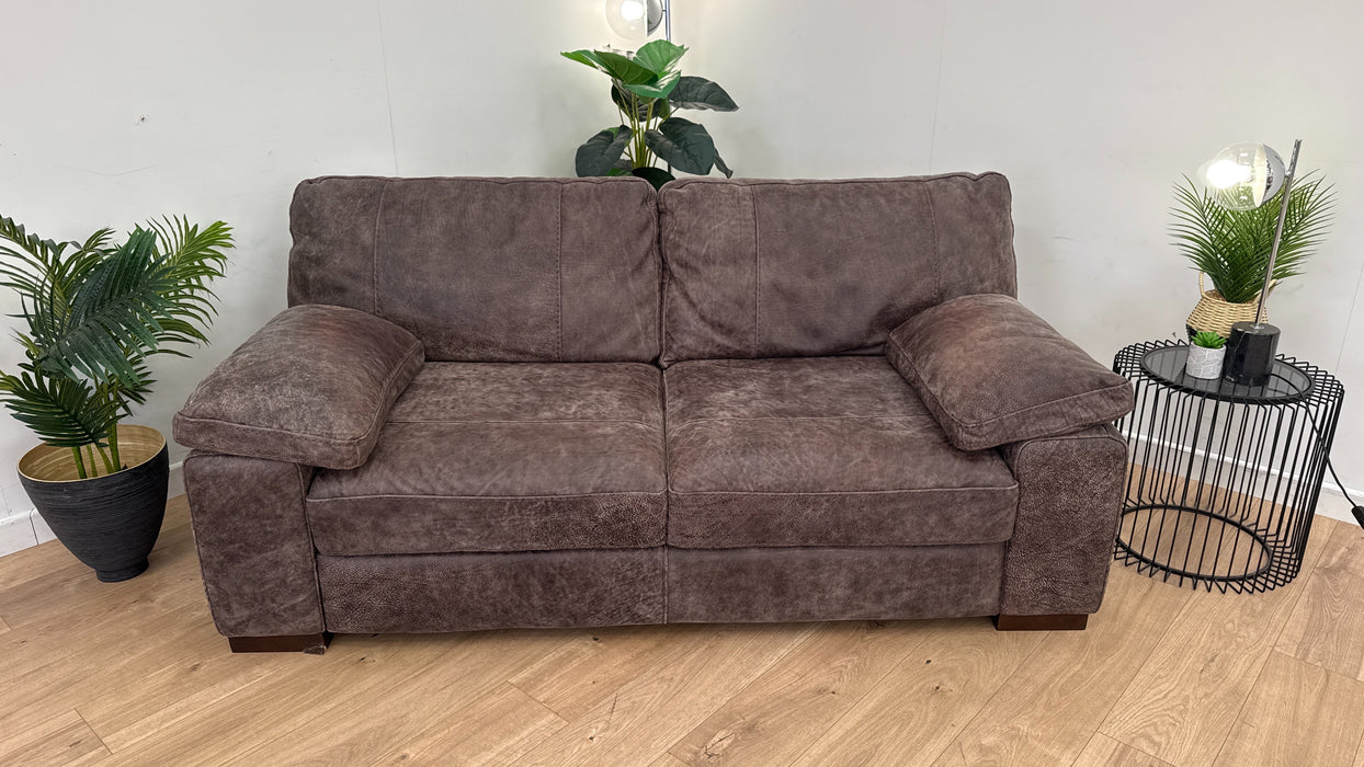 Linara 2 Seater - Leather Sofa - Utah Brown