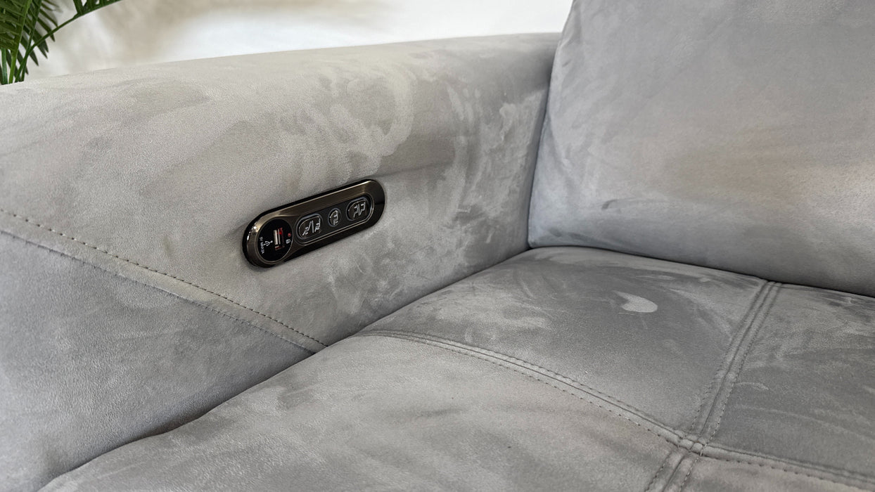 Sofology The Marvella 2.5 Seater Recliner Sofa in Lifestyle Plush Fabric Silver