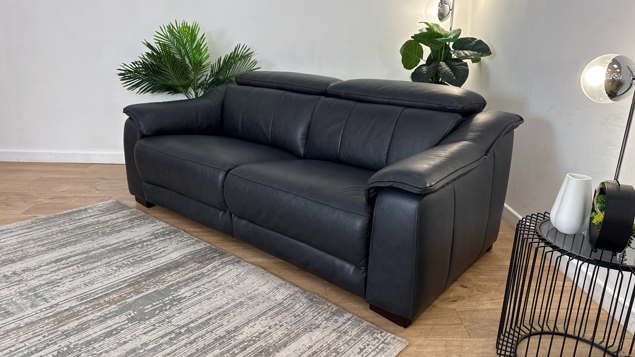 Sofology Carrera Leather 2.5 Seater in Trusty Embossed Navy