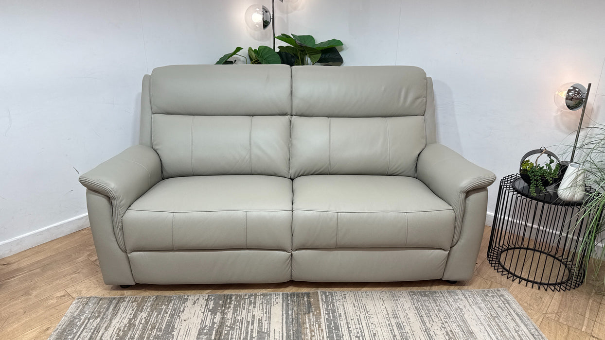 Sofology Bradie Leather 2.5 Seater in Trusty Embossed Light Grey