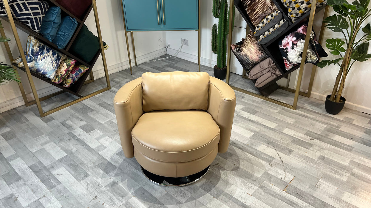 Torres 1 Seater - Fabric Swivel Chair - Taupe