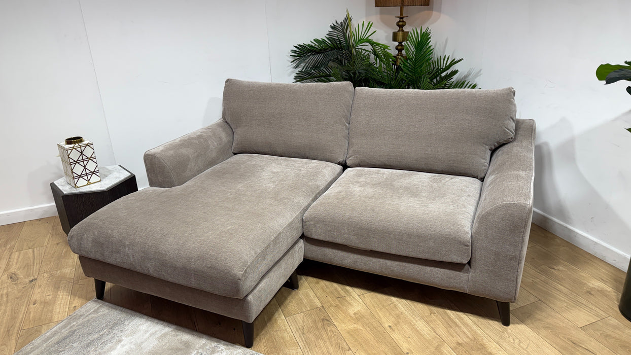 Sofology Mayfair Fabric Chaise 3 Seater Foam Seats in Soft Chenille Wicker/Pebble Mix