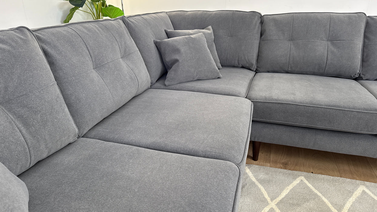 Islington 2 Corner 2 - Fabric Sofa - Nordic Grey All Over