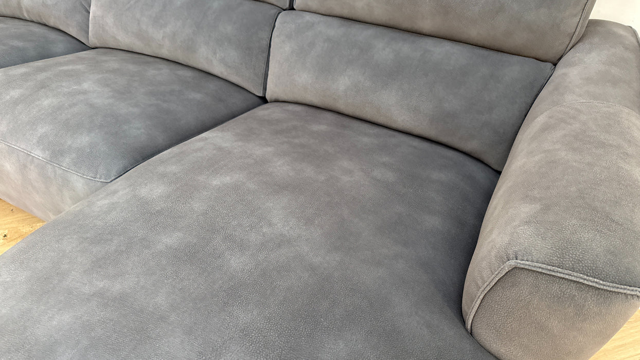 Sofology The Dakota 3 Seater Fabric Recliner Chaise in Lifestyle Mottled Charcoal