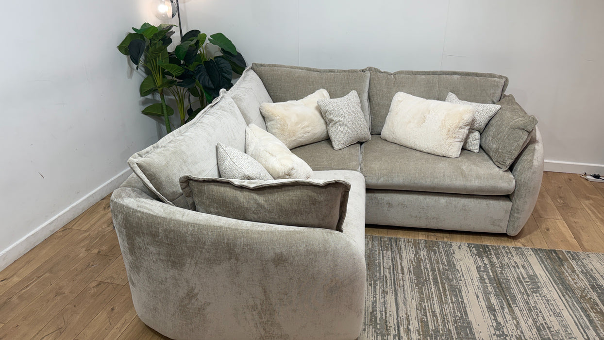 Sofology Portobello Fabric 1 Corner 1 Foam Seats in Luxury Chenille Linen Mix