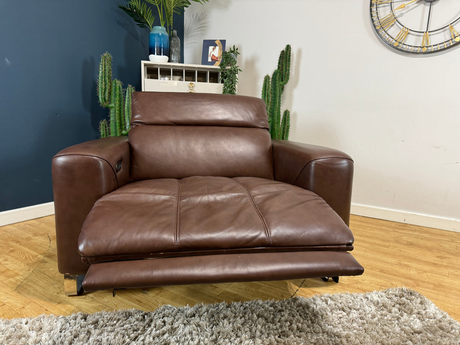 Marvella Loveseat Power Headrest Power Recliner Leather Chocolate (WA2)