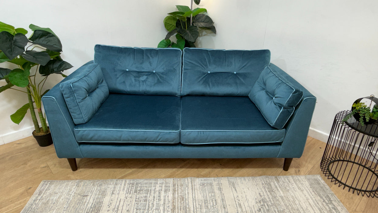 Sofology Cricket Fabric 3 Seater in Teal Velvet Mix