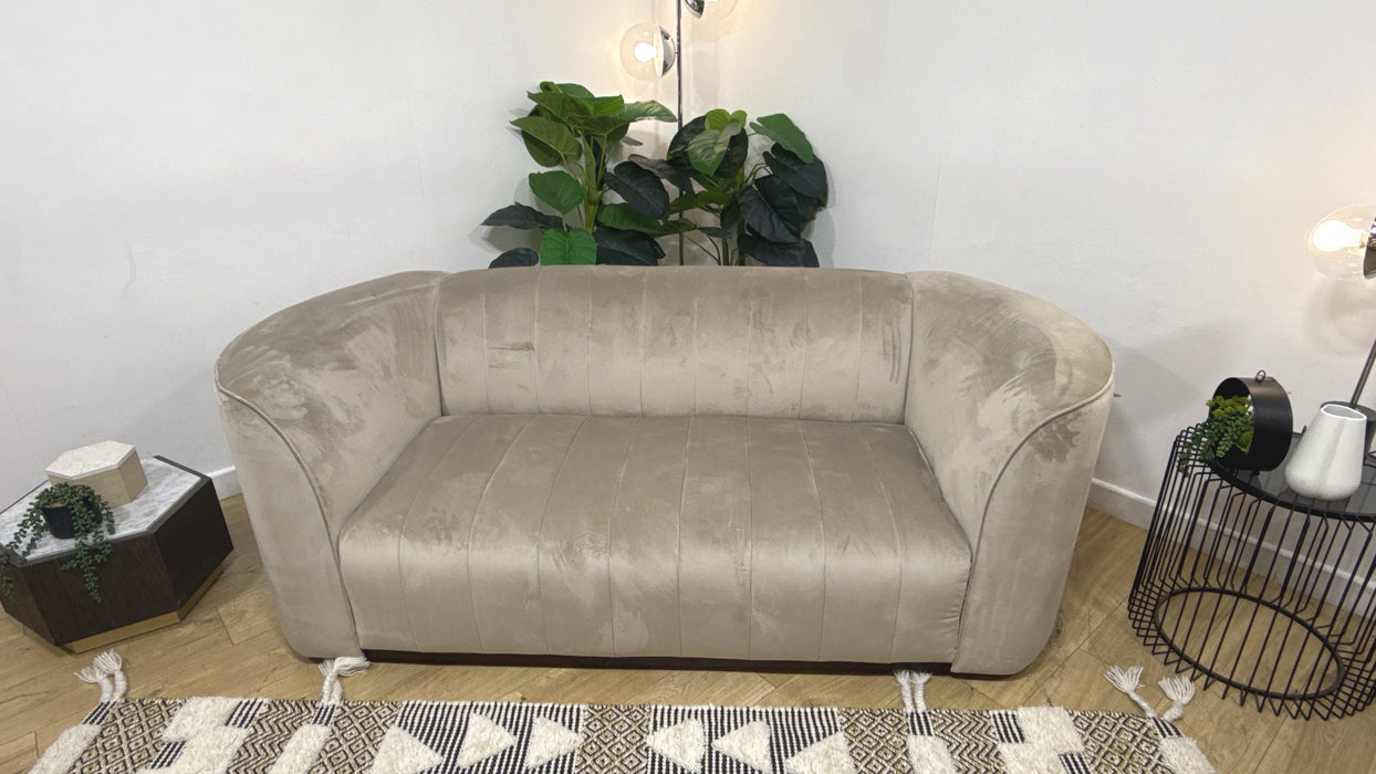 Sofology Fitzrovia Fabric 2 Seater in Matt Velvet Stone Mix With Trim