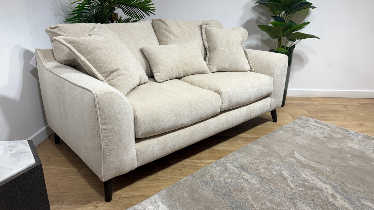 Sofology Mayfair Fabric 2 Seater Feather Flex Seats in Linen Look Chenille Natural