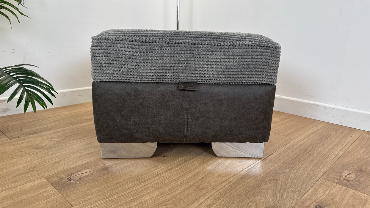 Warner - Storage Fabric Footstool - Charcoal