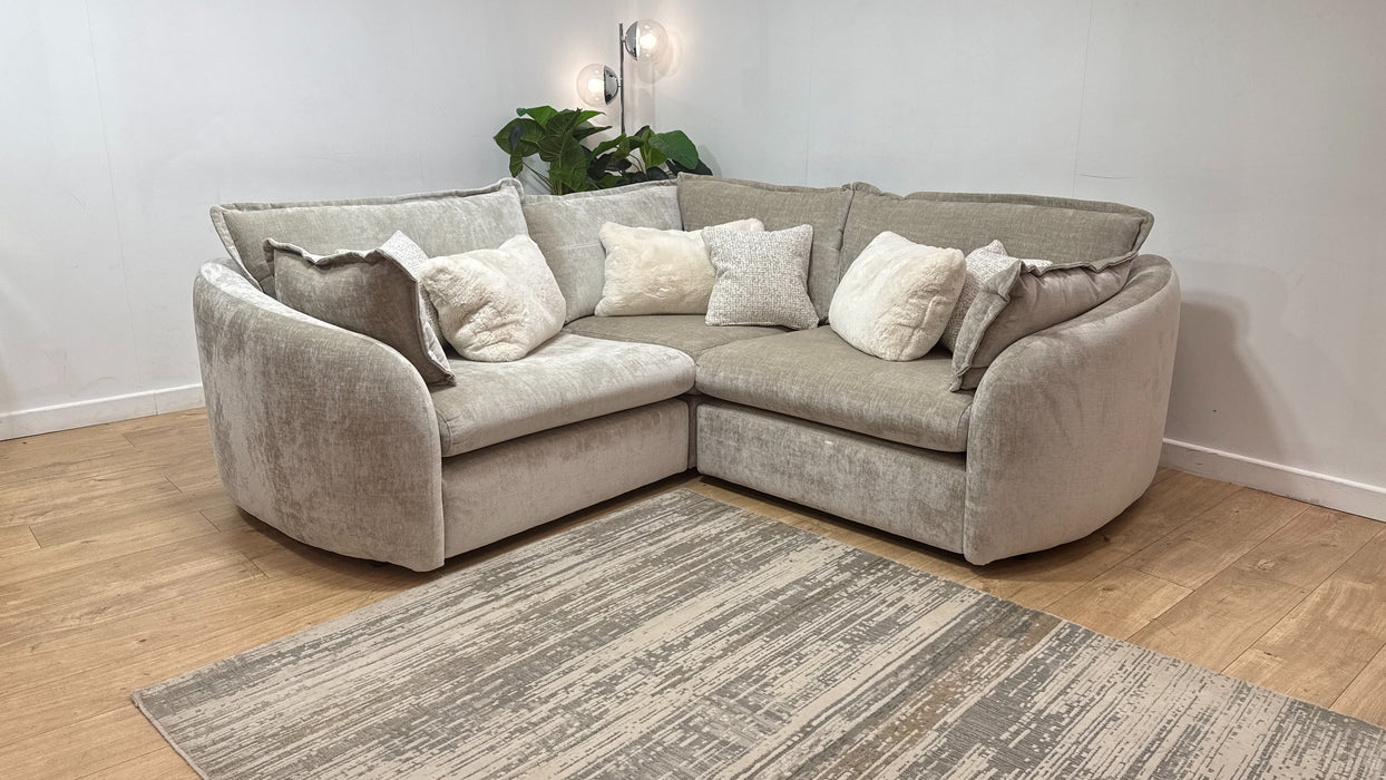 Sofology Portobello Fabric 1 Corner 1 Foam Seats in Luxury Chenille Linen Mix