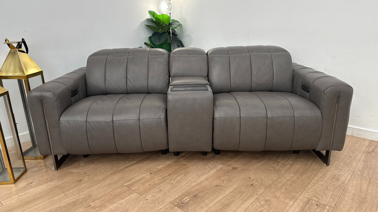 Sofology The Paramount 2.5 Seater Recliner Sofa Console Charcoal
