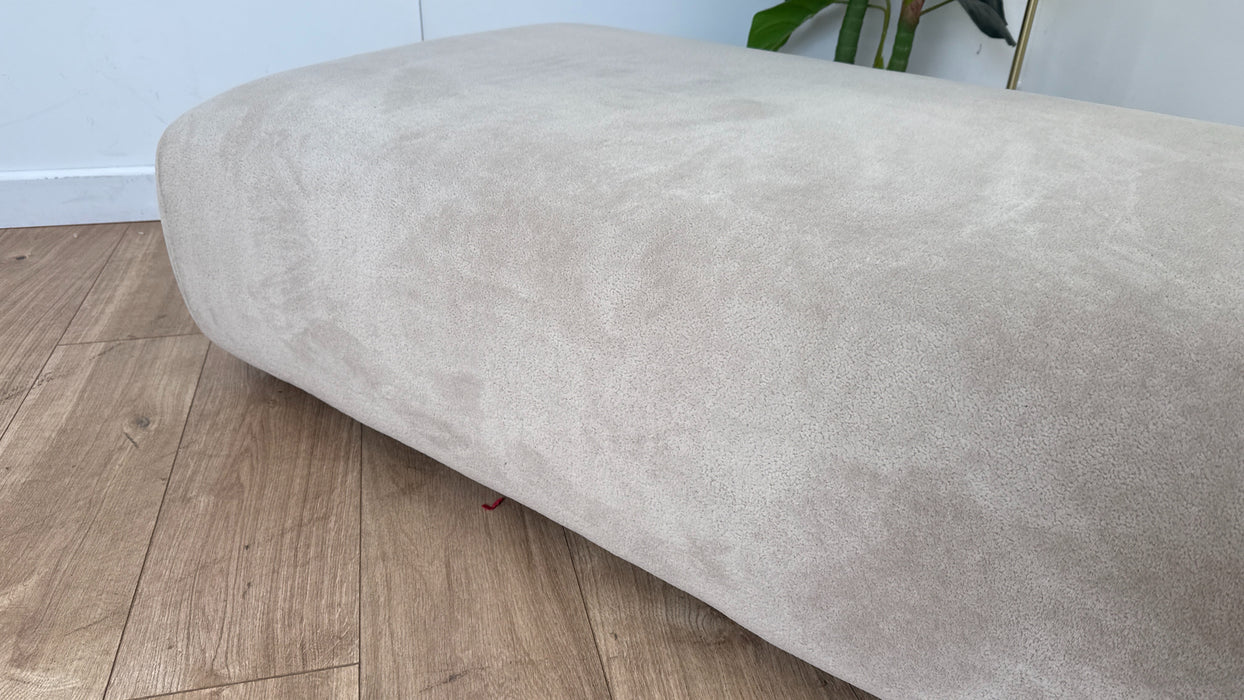 Sofology The Reign Fabric Footstool in Luxe Sherpa French Beige