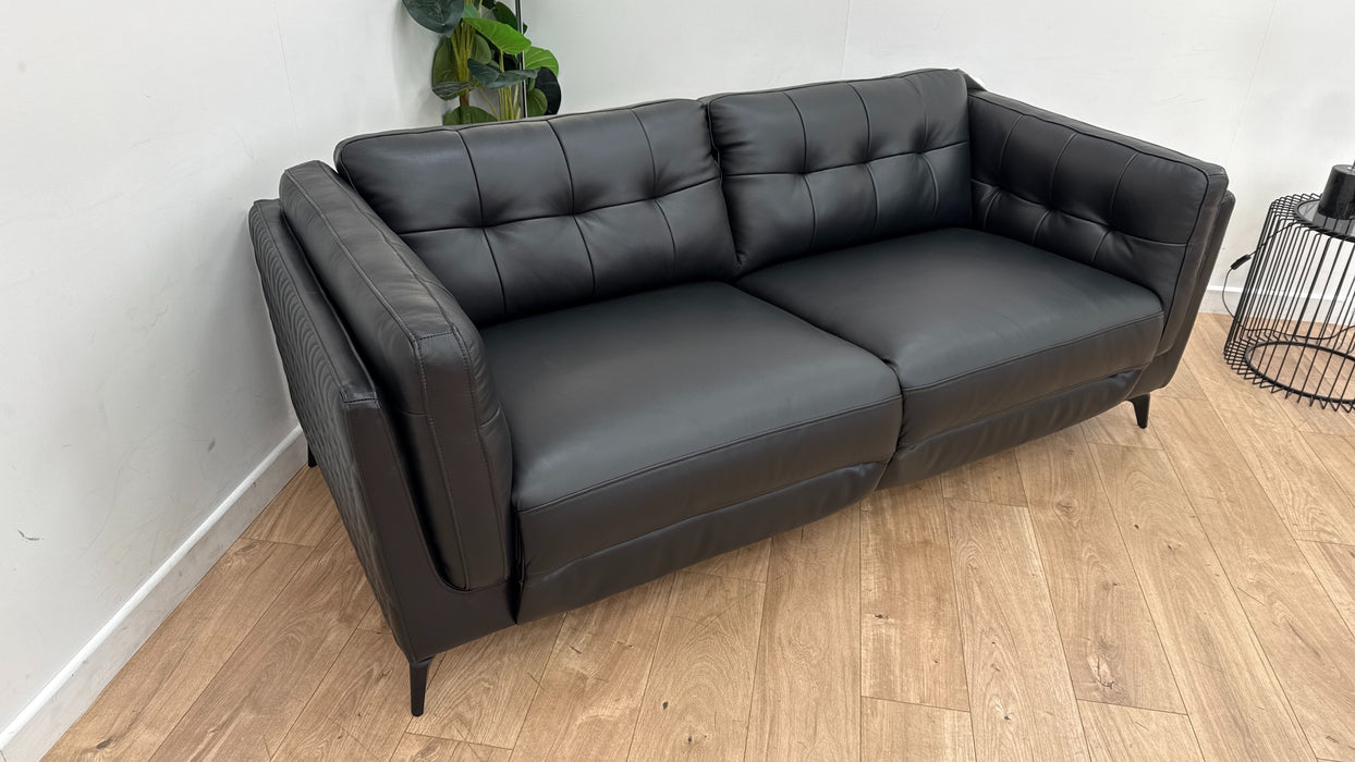 Sofology Muse Leather 2.5 Seater in Jet Black