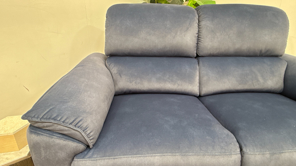 Sofology Hugo Fabric 2 Seater Power Recliner/Headrest in Lifestyle Flecked Navy