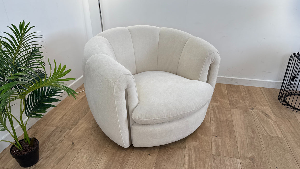 The Empress Swivel Chair- Fabric - oyster