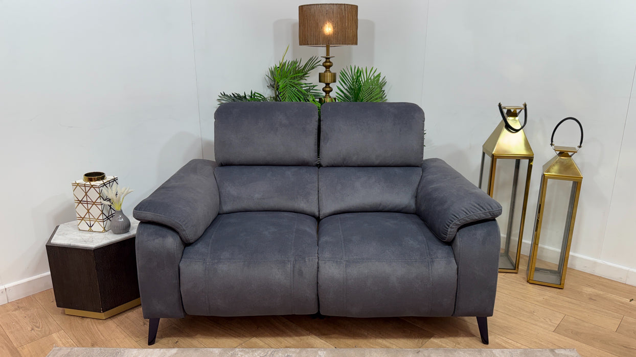 Sofology Bailey Fabric 2 Seater Power Recliner in Lifestyle Flecked Charcoal