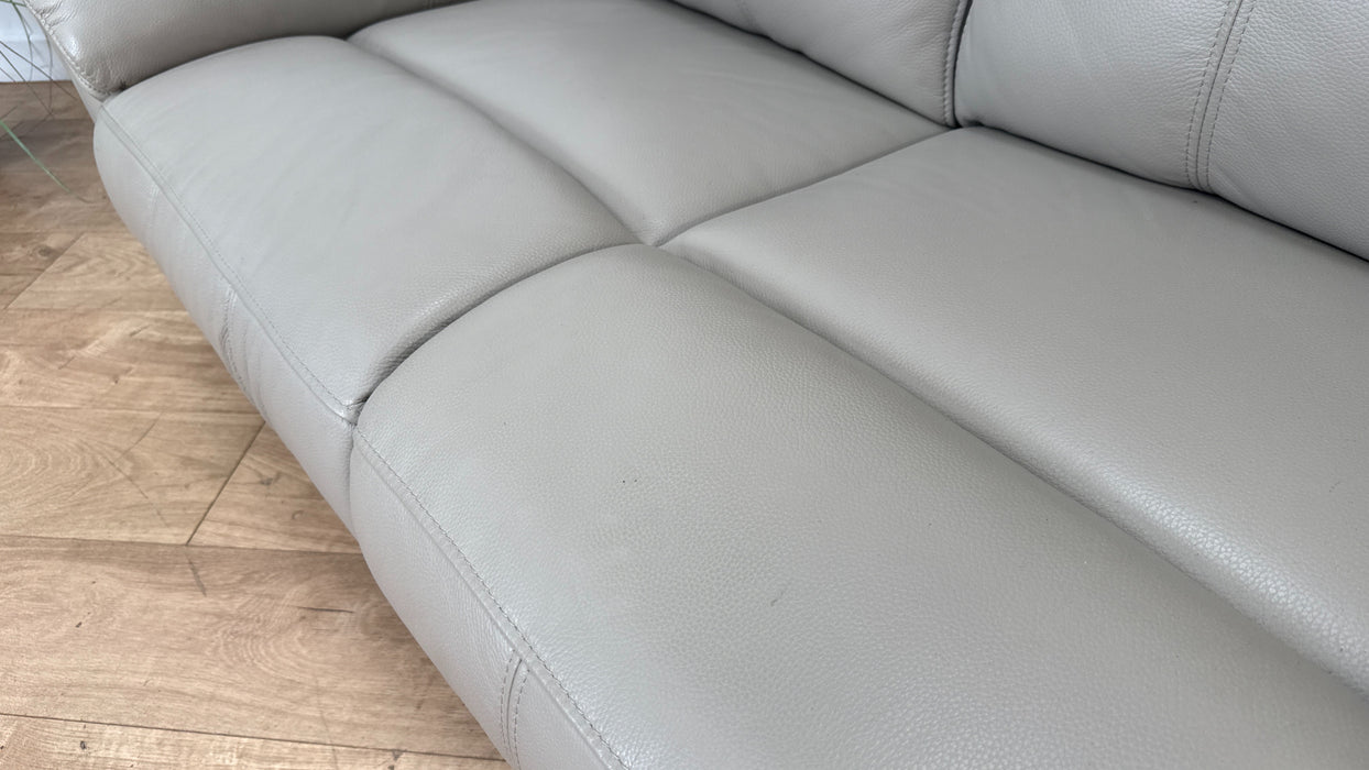 DFS Wren 2 Seater Leather Sofa in Silver