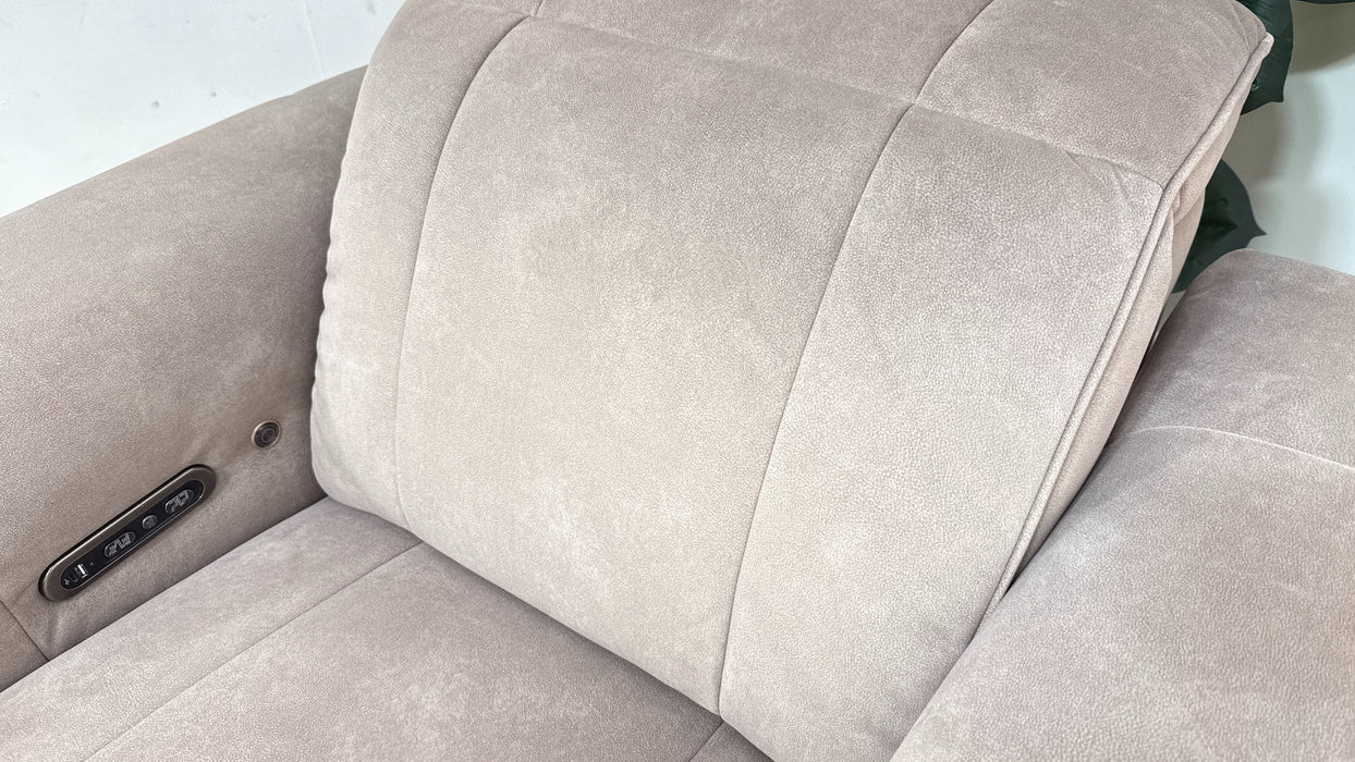 Sofology Lumiere Fabric Chair Power Recliner/Headrest in Lifestyle Flecked Nutmeg