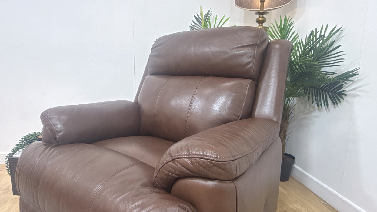 Sofology Gracie Chair in Trust Sheen Leather Chocolate