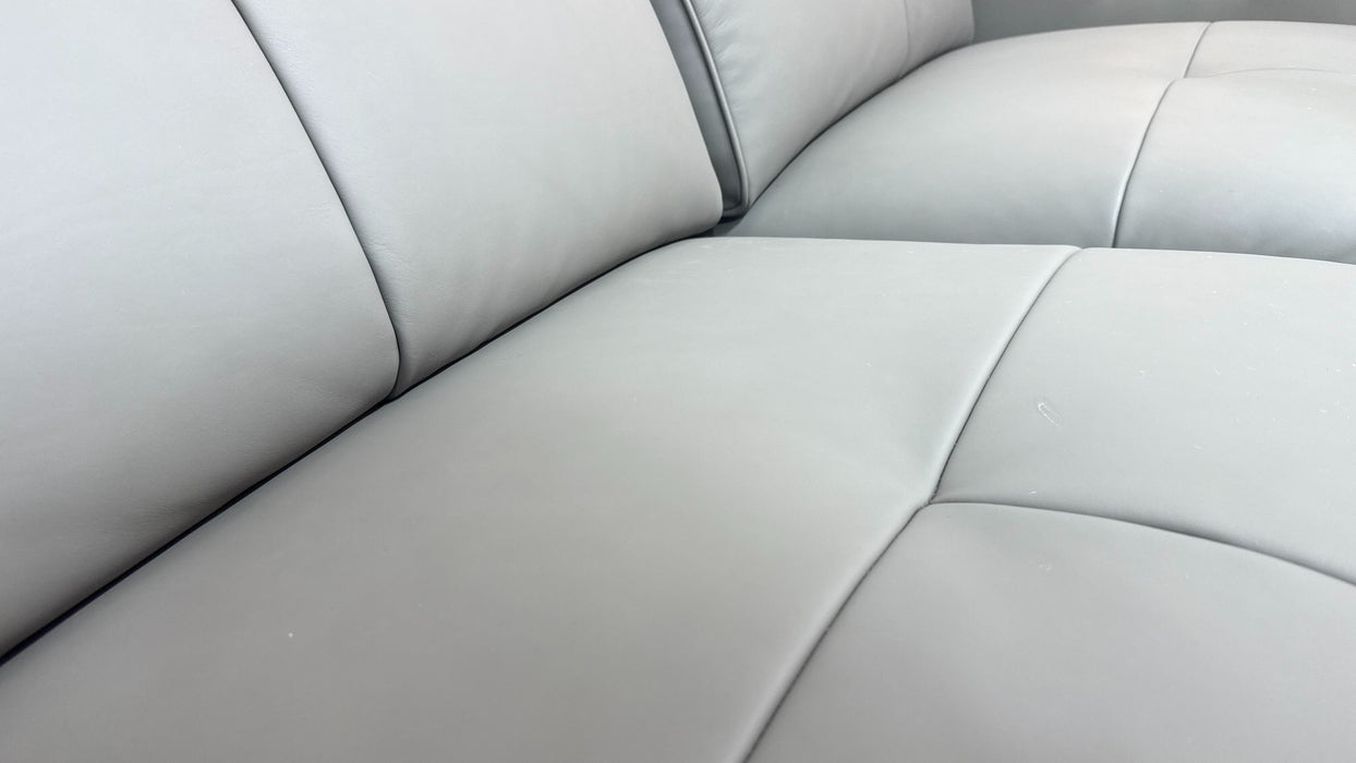 Sofology Riviera Leather 2.5 Seater Power Recliner/Headrest in Trusty Super Matt Storm Grey
