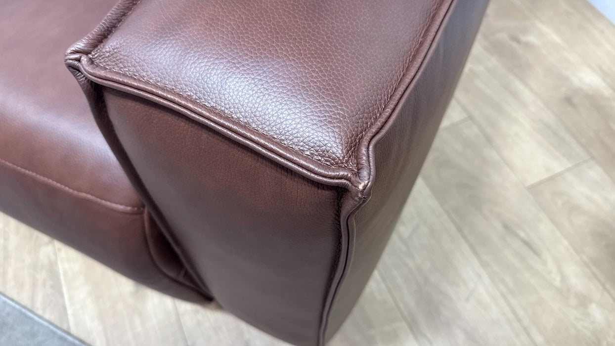 Sofology Horizon Leather 2 Seater Smart Console Power Recliner/Headrest in Trusty Embossed Chestnut