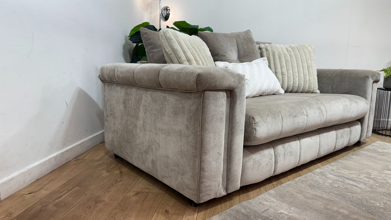 Sofology Oscar Fabric 2 Seater Fine Textured Chenille Stone Mix
