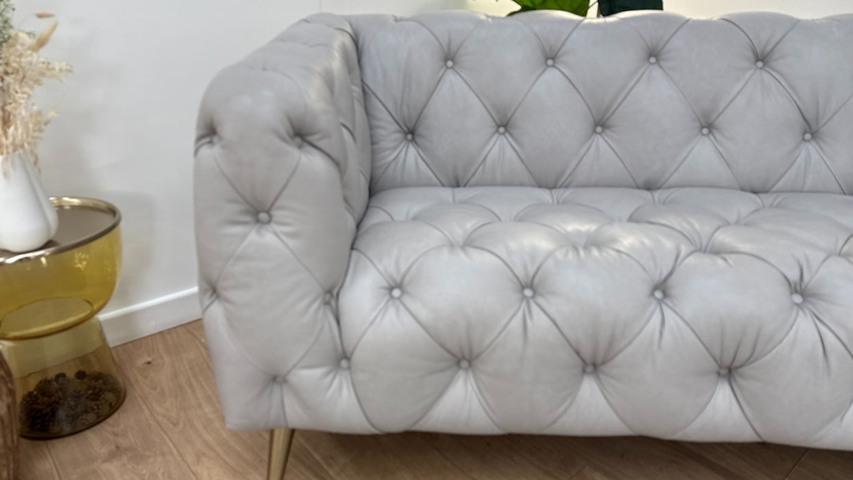 Sofology The Alchemist 2 Seater Leather Sofa in Tote Silver