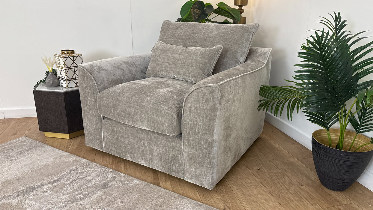 Sofology Georgio Fabric Chair in Stone All Over