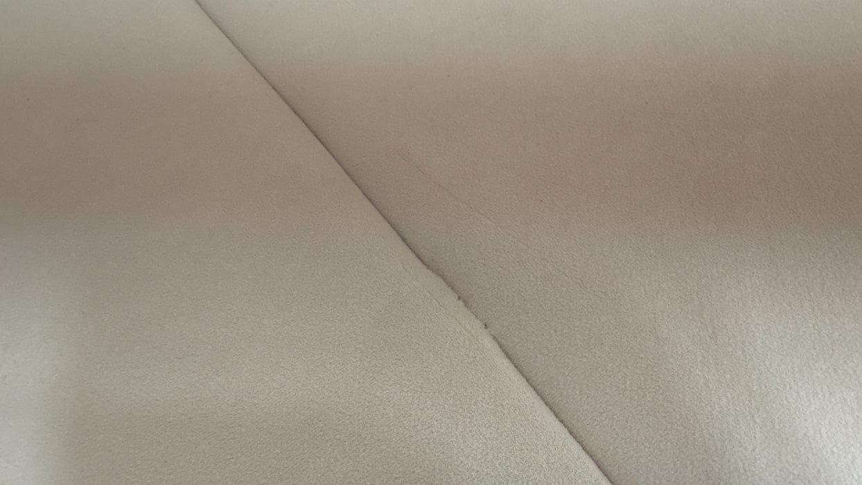 Sofology Oscar Fabric Large Bench Footstool Gold Trim in Super Matt Velvet Ecru