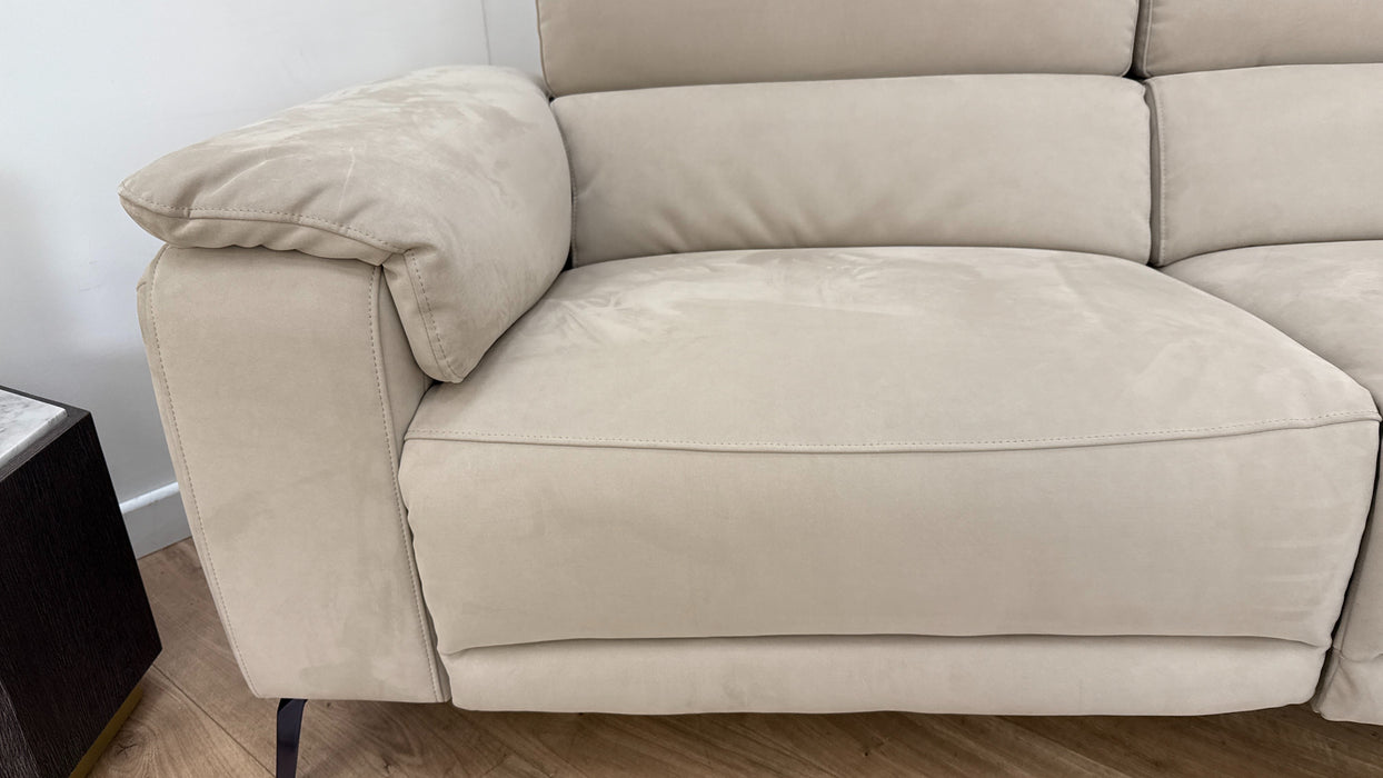 Sofology The Fratelli Fabric 2.5 Seater Power Recliner/Headrest in Lifestyle Nubuck Feel Stone