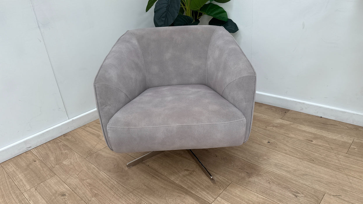 Sofology Adler Fabric Swivel Chair in Lifestyle Mottled Marble