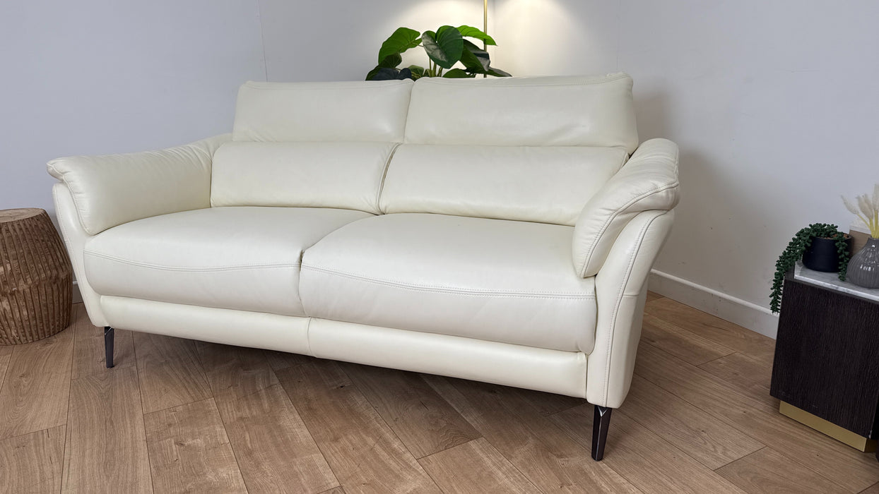 Sofology The Missouri 2.5 Seater Leather Sofa in White
