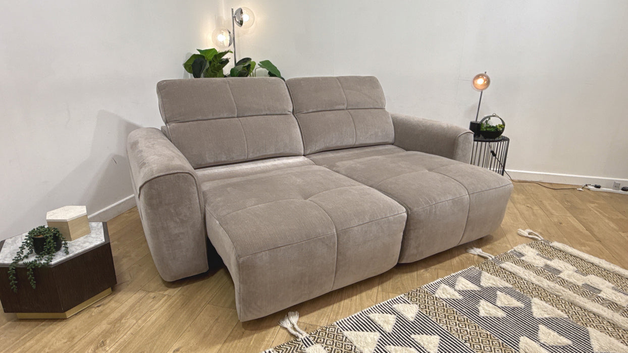Sofology Riviera Fabric 3 Seater Motion Chaise in Relaxed Chenille Nutmeg