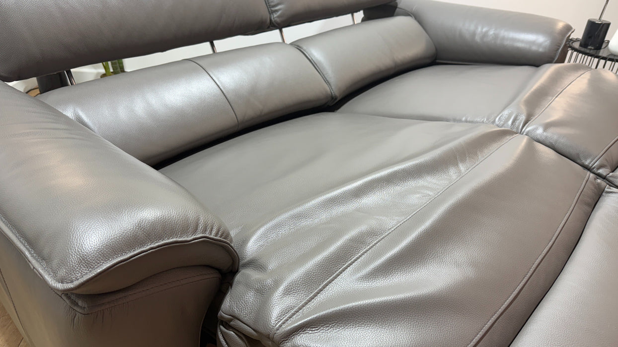 Sofology Hugo Leather 2.5 Seater Power Recliner/Headrest in Trusty Embossed Elephant