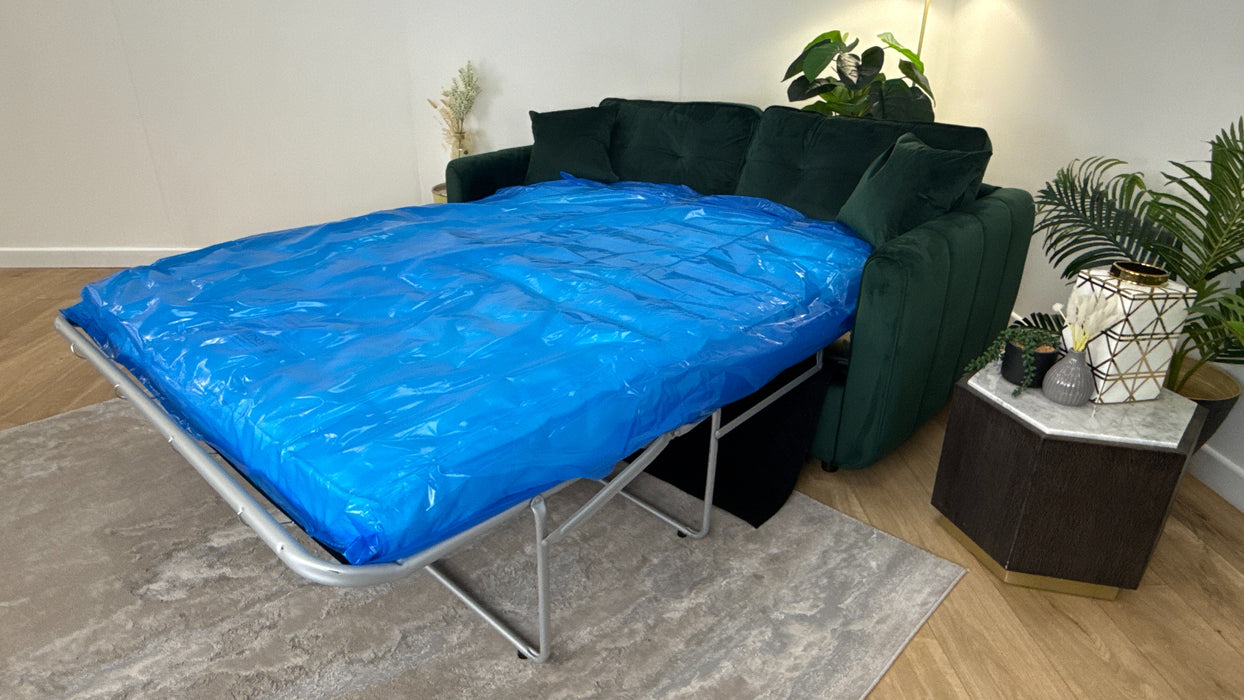 Sofology Islington Fabric 3 Seater Hypnos Deluxe Sofa Bed in Sleek Green